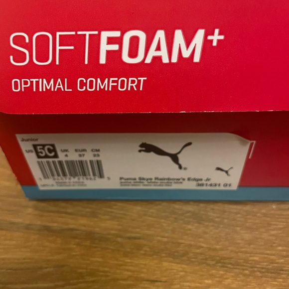 Puma Skye Rainbow Edge Girls White Sneakers Size 5C - Picture 5 of 6